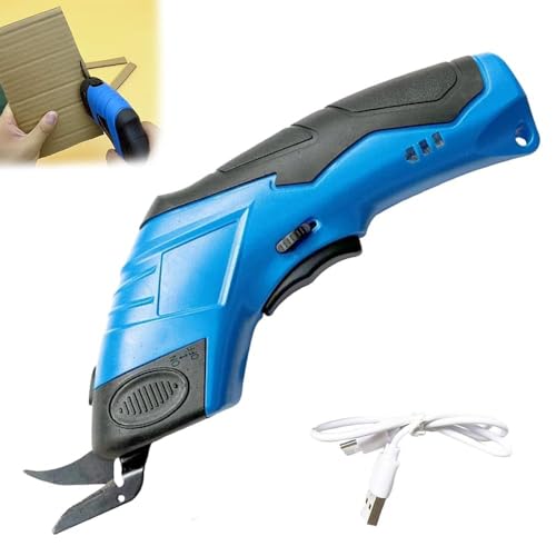 Image of HELLARO Electric Cloth Cutting Scissors - Cordless Fabric Cutter Machine for Craft and Tailoring, Kaichi Scissors for Leather, Rechargeable Battery Operated