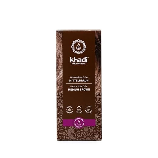 khadi Växthårfärg mellanbrun I hårfärg för varm och medelbrun I naturlig hårfärg 100 % vegetabilisk & vegansk I certifierad naturkosmetik I 100 g