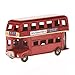 Pamer-Toys Maqueta de coche de chapa – estilo retro vintage retro – autobús de dos pisos rojo