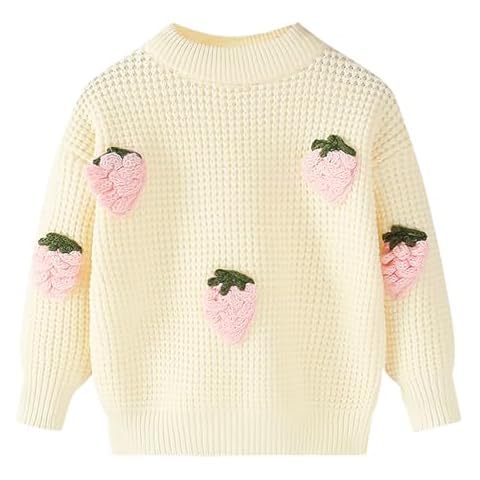 Mumetaz Toddler Baby Girl Sweaters Long Sleeve Crewneck Warm Pullover Knit Sweater Fall Winter Baby Girl Clothes Cream Cover