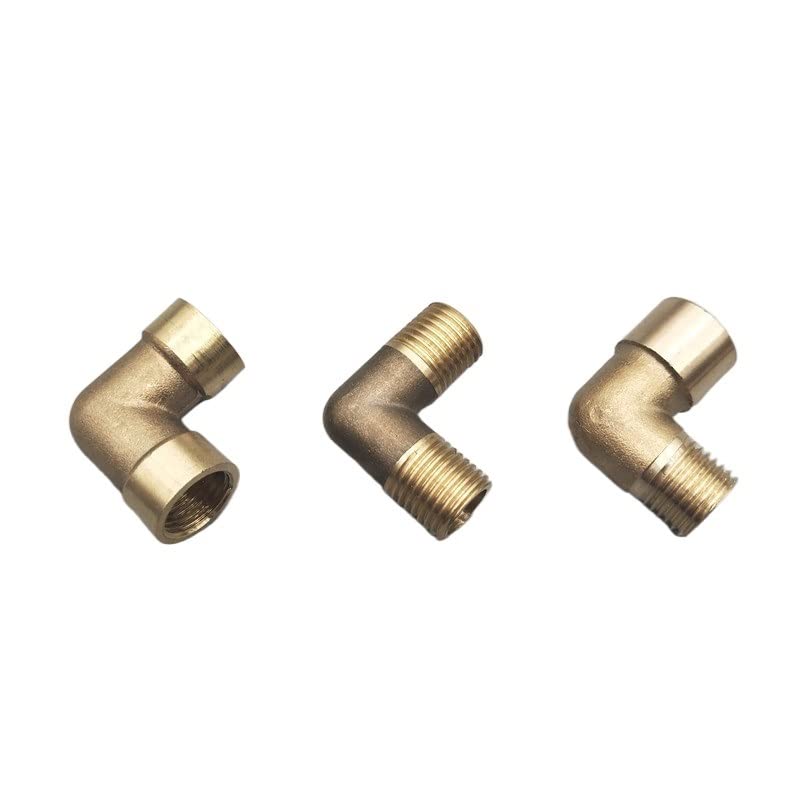 Accesorios De Tubería En Codo Acoplador de conector de montaje de tubería de codo de latón de 90 grados de rosca hembra x macho for adaptador de cobre de combustible de agua Para Conexiones(M,1")