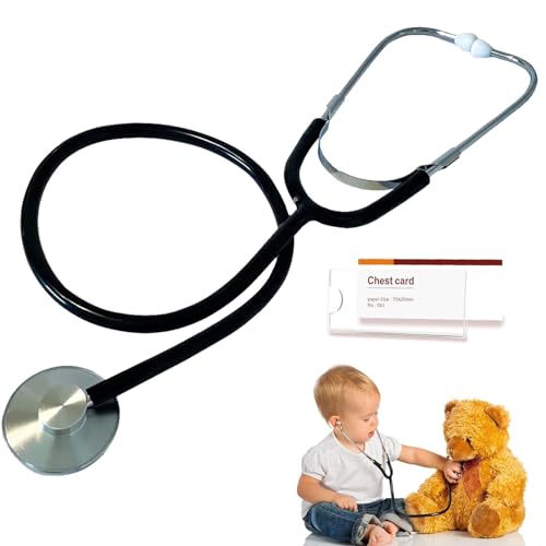 Estetoscópio brinquedo para crianças, estetoscópio para crianças, estetoscópio de metal, estetoscópio simulação, brinquedo jogo de papéis, estetoscópio funcional para cosplay, brinquedo de roleplay de