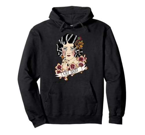 Cry Baby American Traditional, Old School Lady Tattoo Pullover Hoodie