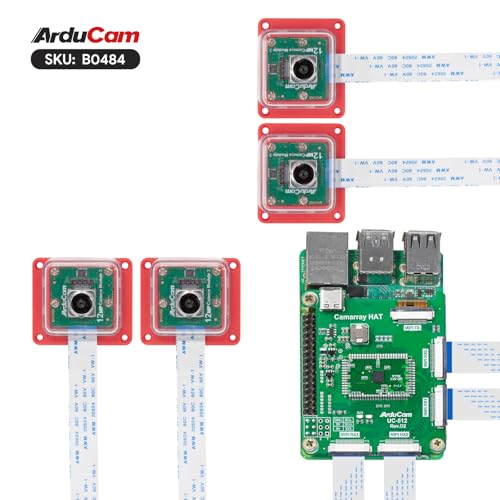 Kit quadruple caméra 12MP IMX708 Arducam grand angle 120° pour Raspberry Pi