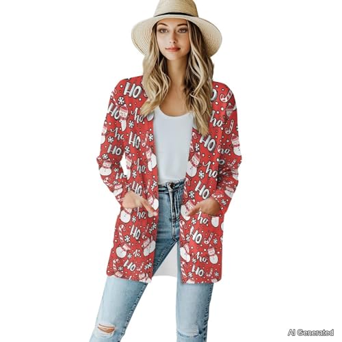 Image of Women's Lightweight Cardigans with Pockets Trendy Long Sleeve Open Front Cardigan Casual Tops Jackets Fall Oufits S-2XL