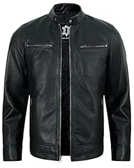 Ddge - Black Leather Jacket Men