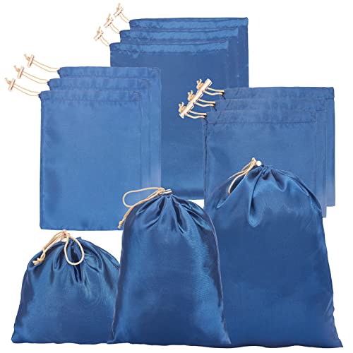 NBEADS 18 Stück 3 Größen Seide Kordelzug Beutel, Kordelzug Satin Geschenktüten Aufbewahrungsbeutel Satin Geschenkbeutel Schmuckbeutel Hochzeitsgeschenk Verpackung Für Hochzeit Schmuck Süßigkeiten