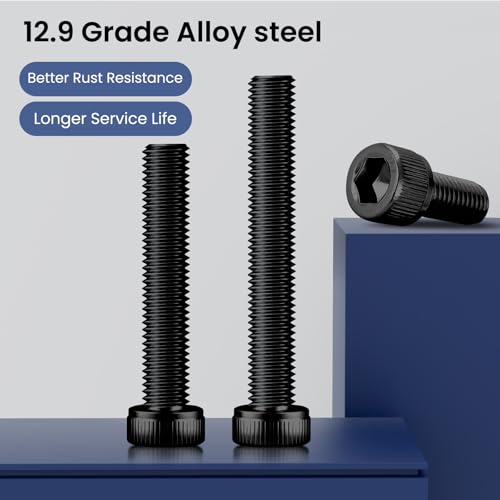 image for BNUOK 180pcs M3 x 10mm Hex Socket Head Cap Screws Bolts, 12.9 Grade Al