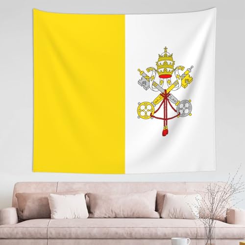 Tapisserie drapeau du Vatican 152x129 cm TYUMH pour déco salon et chambre
