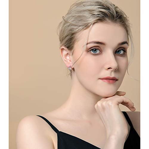 Women Cubic Zirconia Stud Earrings - 14K Rose Gold Plated Vintage Pear Shaped Cz Crystal Rhinestone Small Halo Stud Earrings For Wedding Party Prom Girls By Amyjane #TOP1