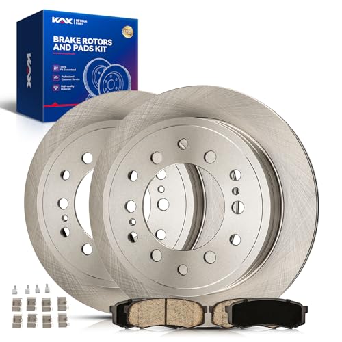 Image of KAX 12.29in Rear Brake Kit Fits 4Runner, FJ Cruiser, Sequoia, GX470 | for Toyota, Lexus Models, OE Brake Rotors and Ceramic Brake Pads