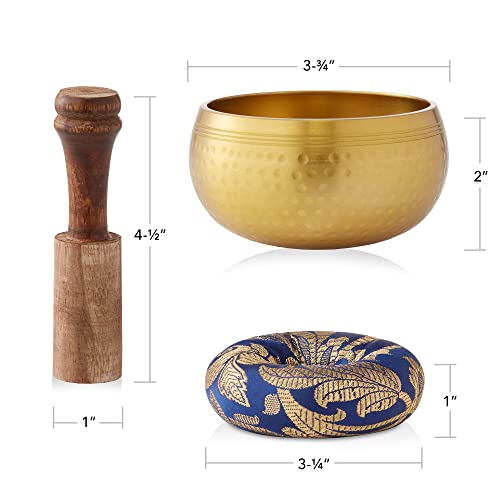 Prajna Tibetan Singing Bowl Set - Handcrafted Meditation Sound Bowl For Yoga, Chakra Healing, Mindfulness And Prayer With Wooden Striker And Cushion #TOP4