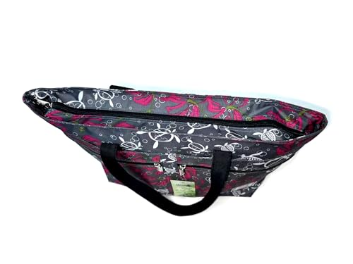 Hawaiian Print Double Zipper Tote Bag2