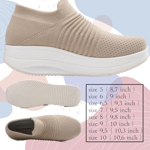 Image of Walking Shoes for Women Slip On Nurse Slip Resistant Work Sock Sneakers Food Service Platform Comfortable Weight Light