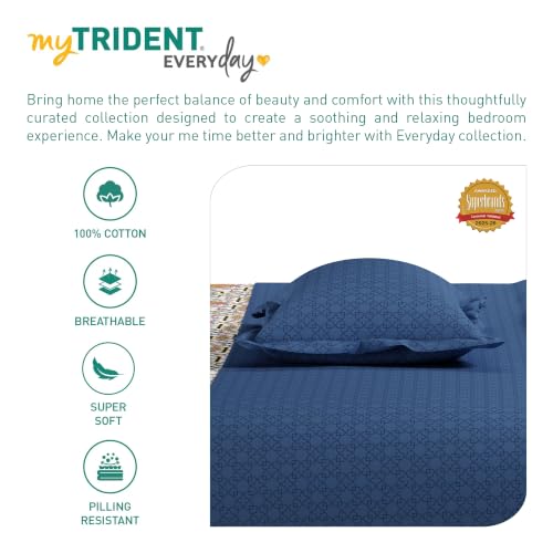 Image of Mytrident Bedsheet for Double Bed Queen Size |90 Inches x 100 Inches | Flourish Red