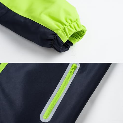 Image of Boys Rain Jacket with Detachable Hood Lightweight Raincoats for Kids