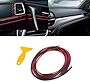 Xotic Tech Red Car Interior Door Gap Panel Edge Line Insert Molding Trim Decor Anti-Scratch Strip w/Tool Universal for Cars (16ft/ 5M)