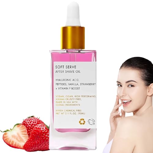 After Shave Oil - Strawberry & Vanilla Scent ， Nourishing Formula for Smooth Skin ， Prevents Dryness & Ingrown Hairs ， Ideal for Women