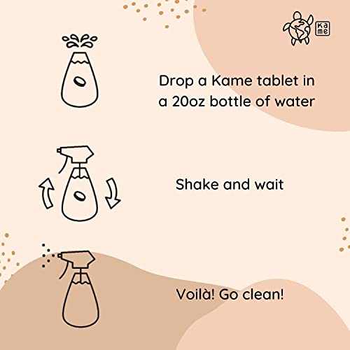 Kame All Purpose Cleaner Refill Tablets - 6 Pack - Multipurpose Cleaner Spray For Kitchen & Bathroom - 20 Fl Oz Per Tablet #TOP2