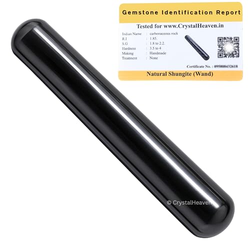 Image of Shungite Crystal Wand - Smooth Crystal Wand for Energy Healing, Chakra Balancing, Meditation and Home Decor - Crystals and Healing Stones for Gift