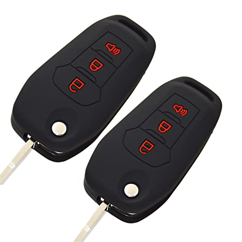 Image of Silicone Key Fob Cover Remote Protector compatible with Ford F150 F250 F350 F450 F550 Explorer Ranger Escape