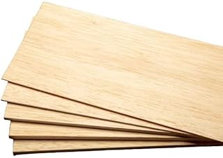 Balsa Wood Sheets, Model Grade Hobby Craft Balsa Wood Thin Plank, Perfect for Modeling, Crafts, Hobbies, Laser, Wood Burning, Glider Airplanes by Binos (12" x 6" x 1/16", Pack of 5)