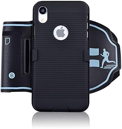igooke iPhone XR Sports Armband, Hybrid Hard case Cover with Sports Armband Combo,Running Case for Sports Jogging Exercise Fitness (iPhone XR)