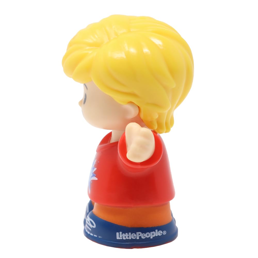Fisher-Price Ersatzteil für Sammlerstück Little People Flughafen Schule Zoo Familie Puppenhaus Spielset GWV20 - Ersatz Blonde Eddie Figur