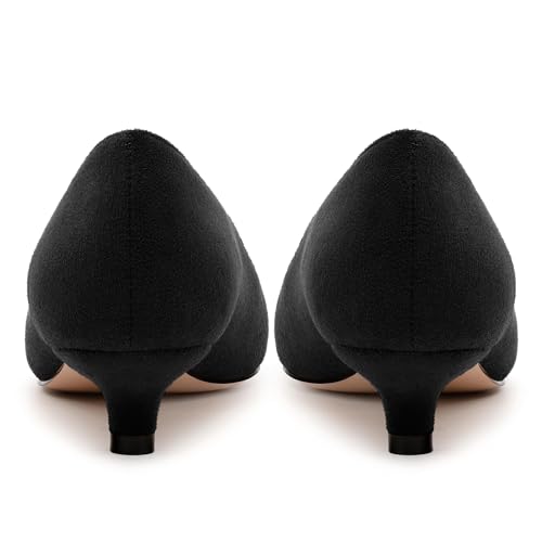 Women's Pumps, Pointed Toe Kitten Heels, Fashion Suede Slip on High Heels for Women 1.3 Inch4