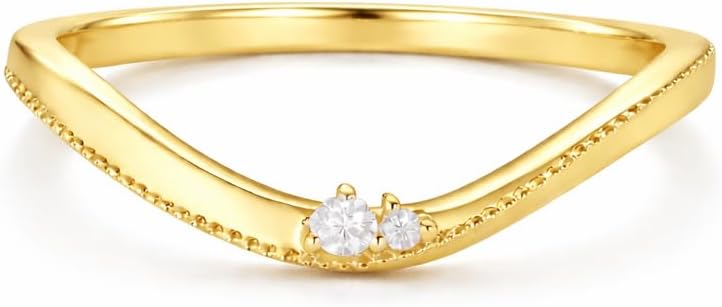 Unique Curved Moissanite Wedding Band Solid Gold Eve Ring Stacking Matching Band Curved Promise Women Jewelry Birthday Gift For Her