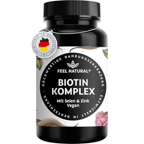 Biotin Komplex mit Selen & Zink – 365 vegane Tabletten – für Haut*, Haare* & Nägel* – hochdosiert, ohne unnötige Zusätze – in Deutschland entwickelt & laborgeprüft