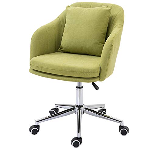 Chaise de bureau pivotante en flanelle avec soutien lombaire et dossier moyen