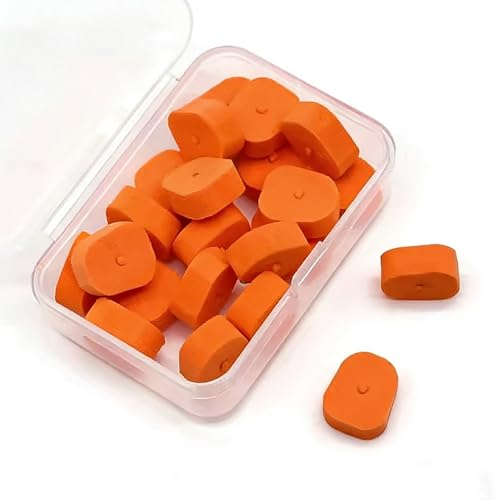 Vzuiwkfmr 60-Piece Orange EVA Cube Floating Carp Fishing Tackle Accessories - Zig Rig Foam Baits, Hair Rig Fishing Gear S M L