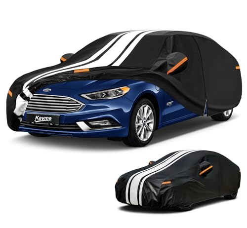 Image of Kayme Heavy Duty Car Cover Custom Fit for Ford Fusion (2005-2026) | Outdoor Full Exterior Cover Rain Snow Sun UV Protection, Gift with Tape /Towel /Bag, Soft Cotton Inner Protect Vehicle Paint