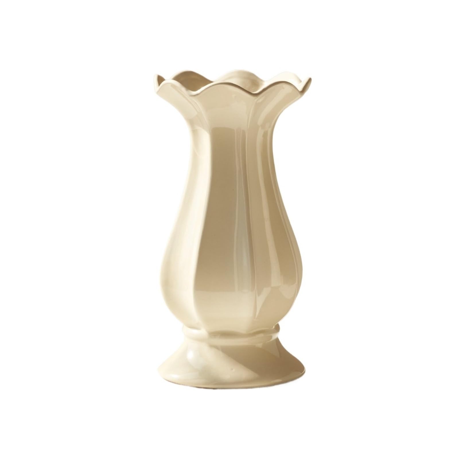 Vase for Home Decor Vintage Ceramic Vase Creative Wave Shaped Home Decoration Ornament Living Room Flower Planter Vases(Medium)