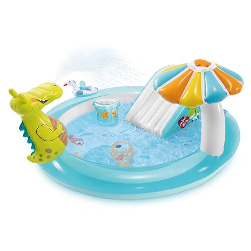 Intex Gator 6.6' x 5.6' x 4' Outdoor Inflatable Kiddie Pool Water Play Swim Center