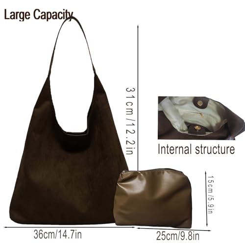 Brown Suede Tote Bag Purse