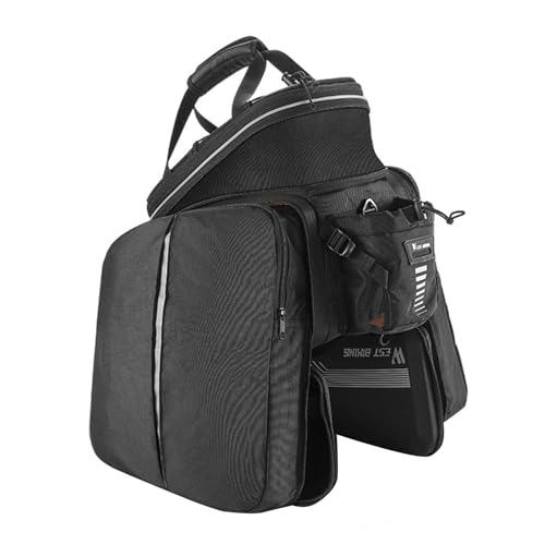 Sacoche arrière de vélo noire en coque rigide pour porte-bagages de VTT