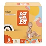 Hello Bello Premium Diapers Size 6, Honeysuckle Designs, 42ct Club Box, Hypoallergenic and Extra Absorbent