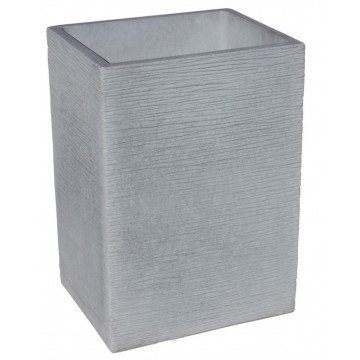 AnaParra Jardinera Cuadrada Moderna en Hormigón Piedra para Exterior Bering 30X25X42cm. Natural Cemento