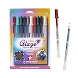 SAKURA 38369 10-Piece Blister Card Glaze 3-Dimensional Glossy Ink Pen Set, Assorted Color
