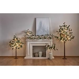 Hairui Lighted Magnolia Tree 4FT 165 LED Fairy Lights Faux Plant Tree with Lights for Home Holiday Spring Decoration