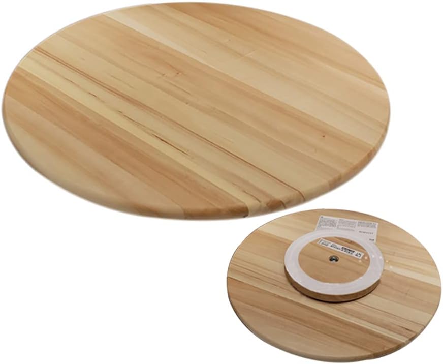 Diameter 39cm Wood Lazy Susan Turntable Spin Organizer for Kitchen Pantry Cabinet Fruit Solid Wood Rotating Storage Rack Carrying Capacity 12 Kg