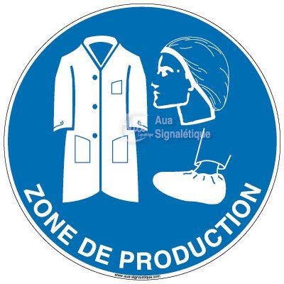 AUA SIGNALETIQUE - Panneau Zone de Production - Ø 650 mm, Aluminium Dibond 3mm
