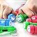 Kicko Mini Flashlight Keychain, 2 Inch - 24 Pack Assorted Colors, Green, Light Blue and Pink - Batteries Included - for Kids, Party Favors, Goody Bag Fillers, Prizes, Pocket Size, Chain for Key