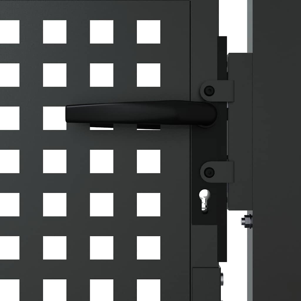 Gartentor Anthrazit 100x150 cm Stahl Gartentor Außentür Tür für Hof, Hinten, Patio und Terrasse