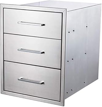 yuxiangBBQ Outdoor Kitchen Drawers Stainless Steel 3-Drawer BBQ Drawer 18