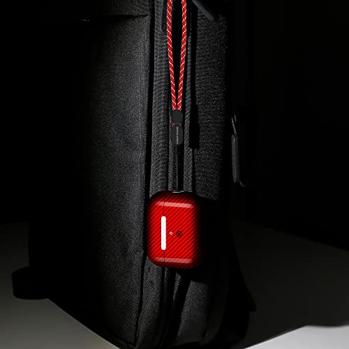 Red Airpods Pro 2Nd Generation 2022 Carbon Case Cover Monocarbon Real Carbon Fiber Earbubs Case With Adjustable Strap Slim Airpods Pro 2 Case Compatible With Wireless Charging #TOP7