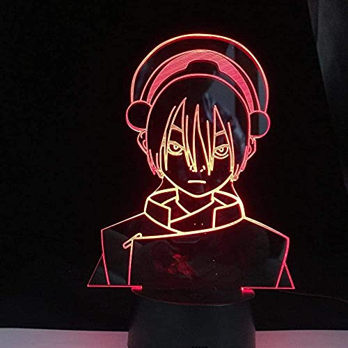 BTEVX 3D Illusion lumière LED lumière de nuit toph beifong avatar Le dernier Airbender 16 couleurs anime japonais télécommande de contrôle de la table serrée lampe enfant Noël Cover