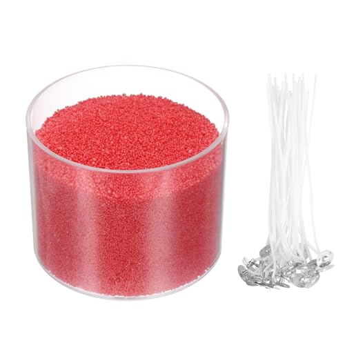 MECCANIXITY Velas de arena perlada con 50 mechas de 600 g, cuentas de vela recargables, kit de fabricación de cera de arena en polvo para Acción de Gracias, Navidad, boda, fiesta, bricolaje